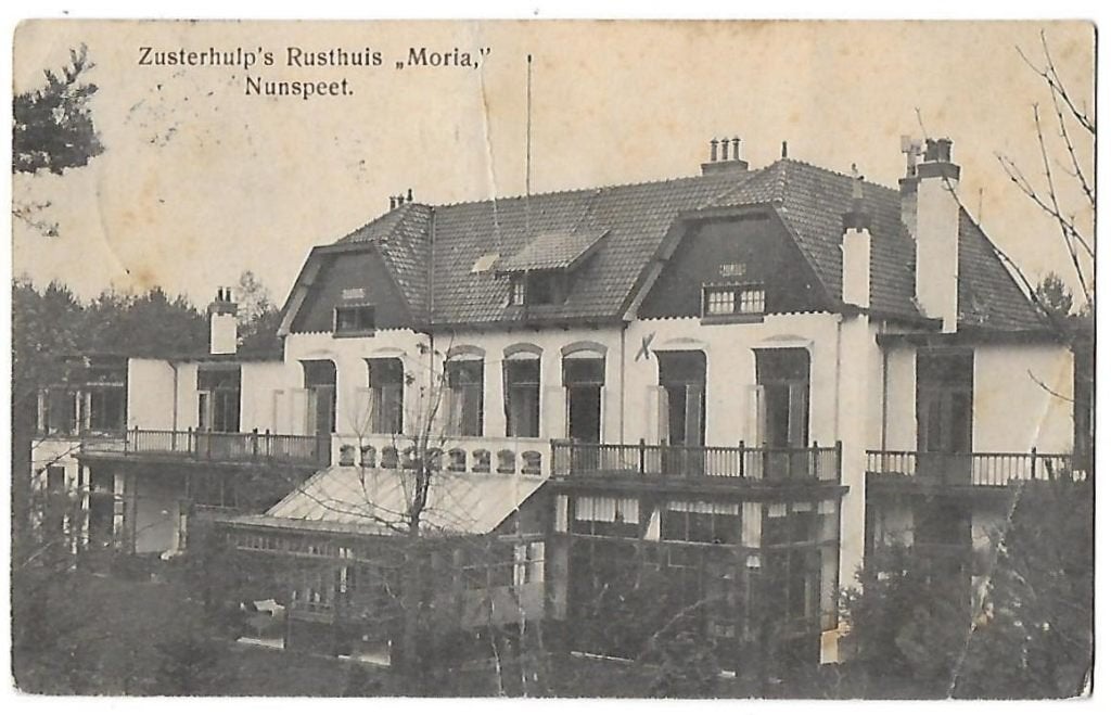 Nunspeet Rusthuis Moria Gelopen Ansichtkaart (B662, Ophalen of Verzenden, 1920 tot 1940, Gelopen, Gelderland