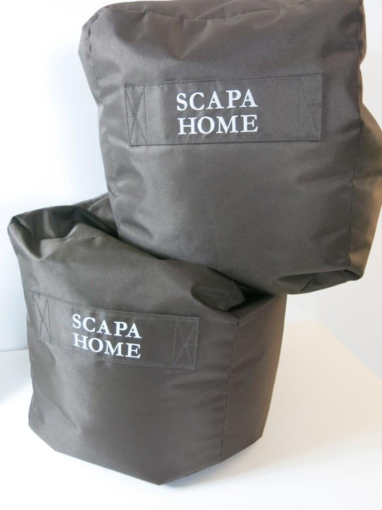 2x Scapa poef zitzak  bruin, Huis en Inrichting, Minder dan 50 cm, Rond, Minder dan 50 cm, Ophalen of Verzenden