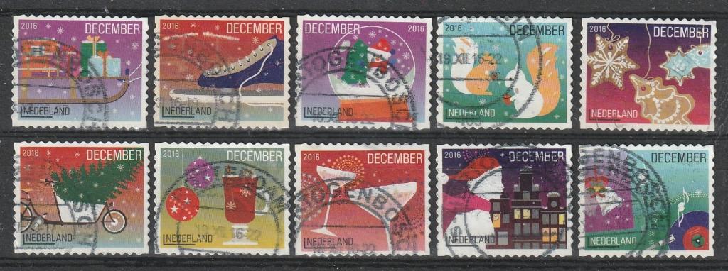 Nederland 2016 3474/3483 December, Gest, Ophalen of Verzenden, Na 1940, Gestempeld