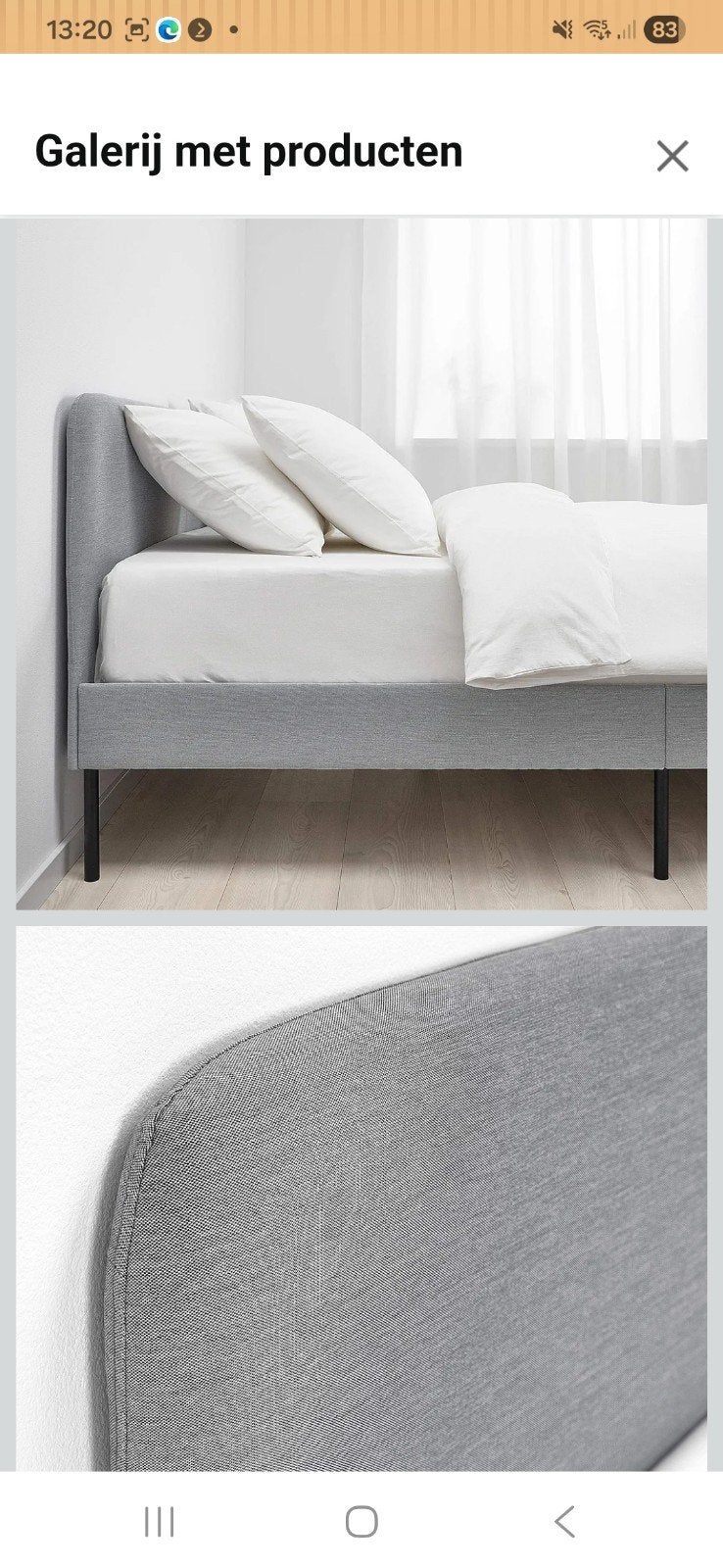 IKEA SLATTUM bed 90x200 cm met pocketvering matras, Gebruikt, 90 cm, Eenpersoons, Ophalen of Verzenden