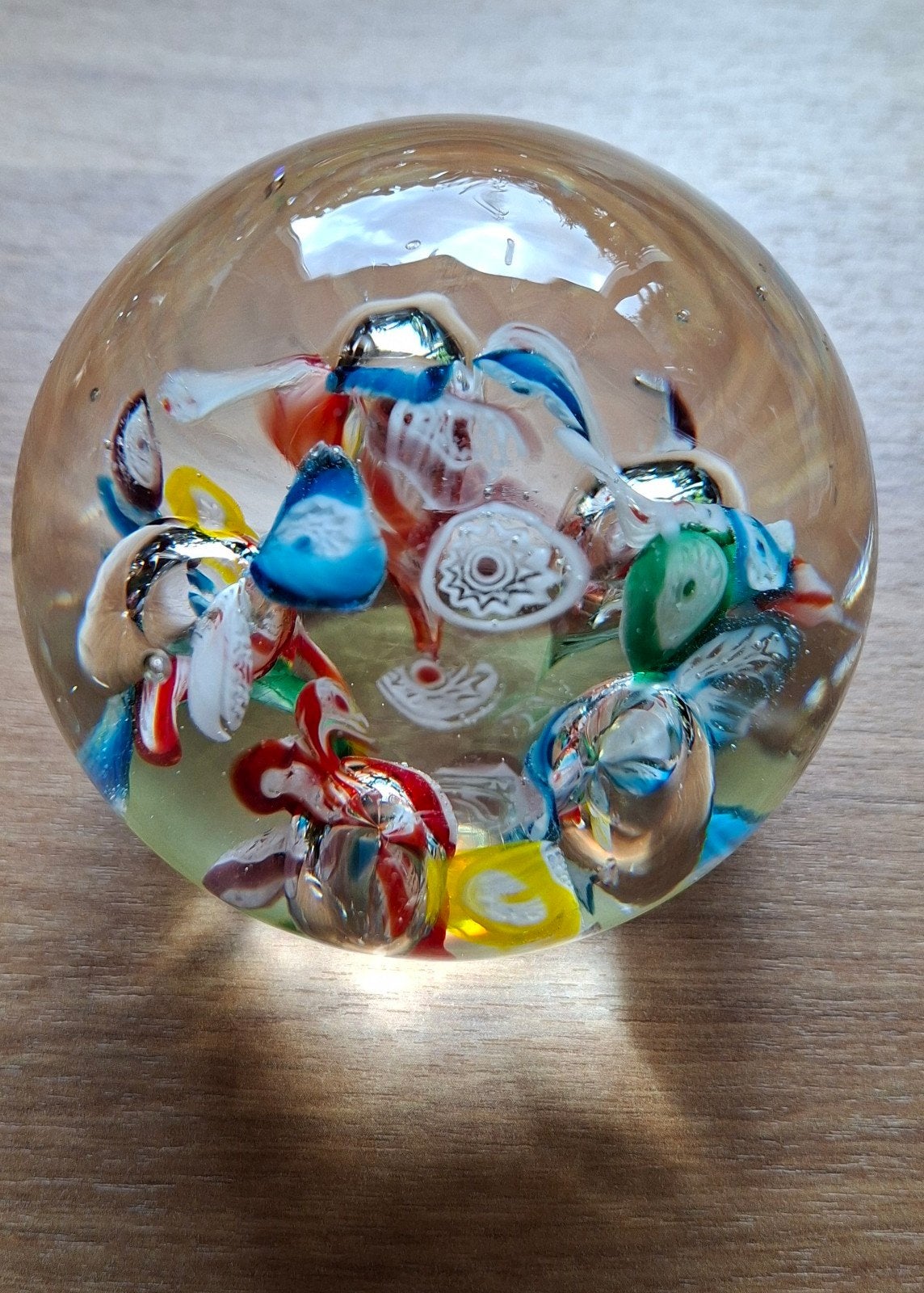 Vintage Handgeblazen Glazen Presse-Papier – Millefiori, Ophalen of Verzenden