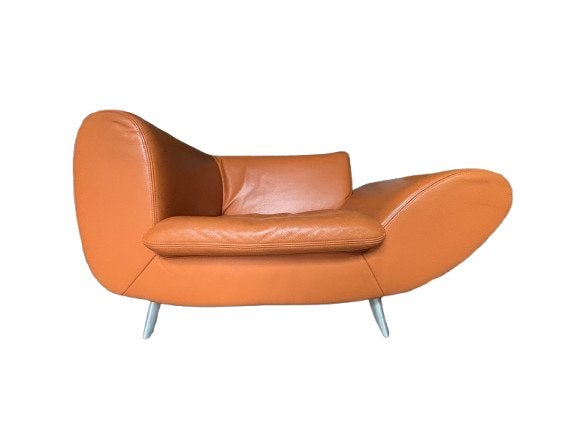 **Bullfrog 1590 Loveseat/Fauteuil - Cognac Leder**, Ophalen, Gebruikt, Tweepersoons, Leer