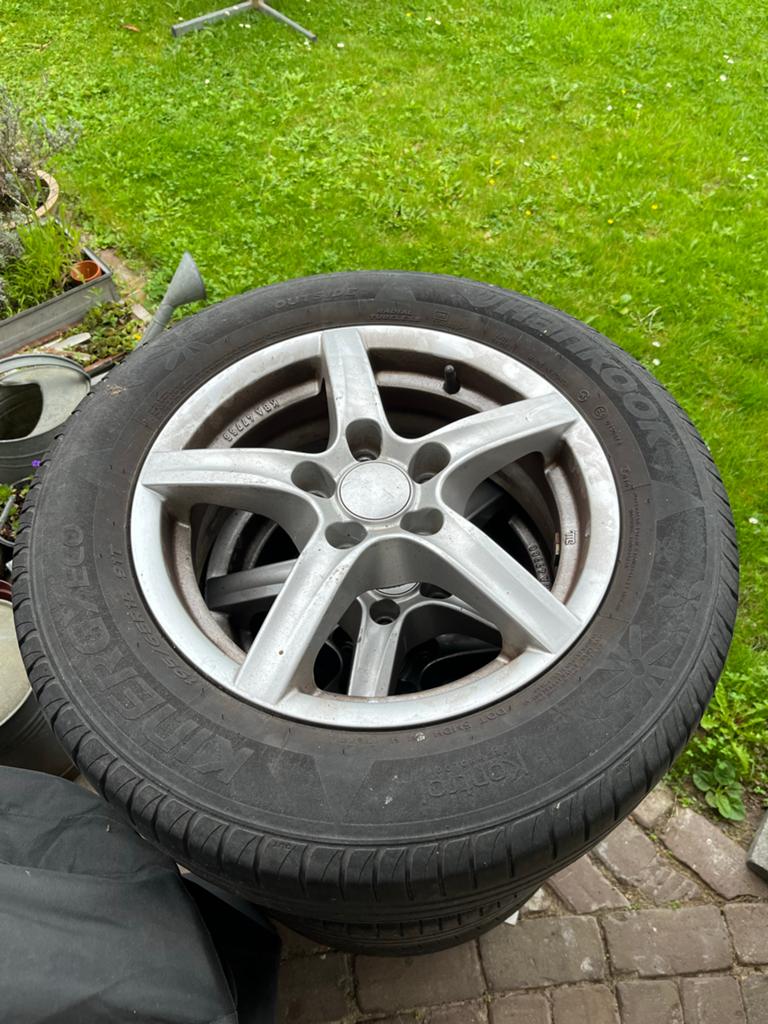 Zomerbanden met Velg caddy 2011 - Hankook/Vredestein, Ophalen, Gebruikt, 15 inch, Banden en Velgen