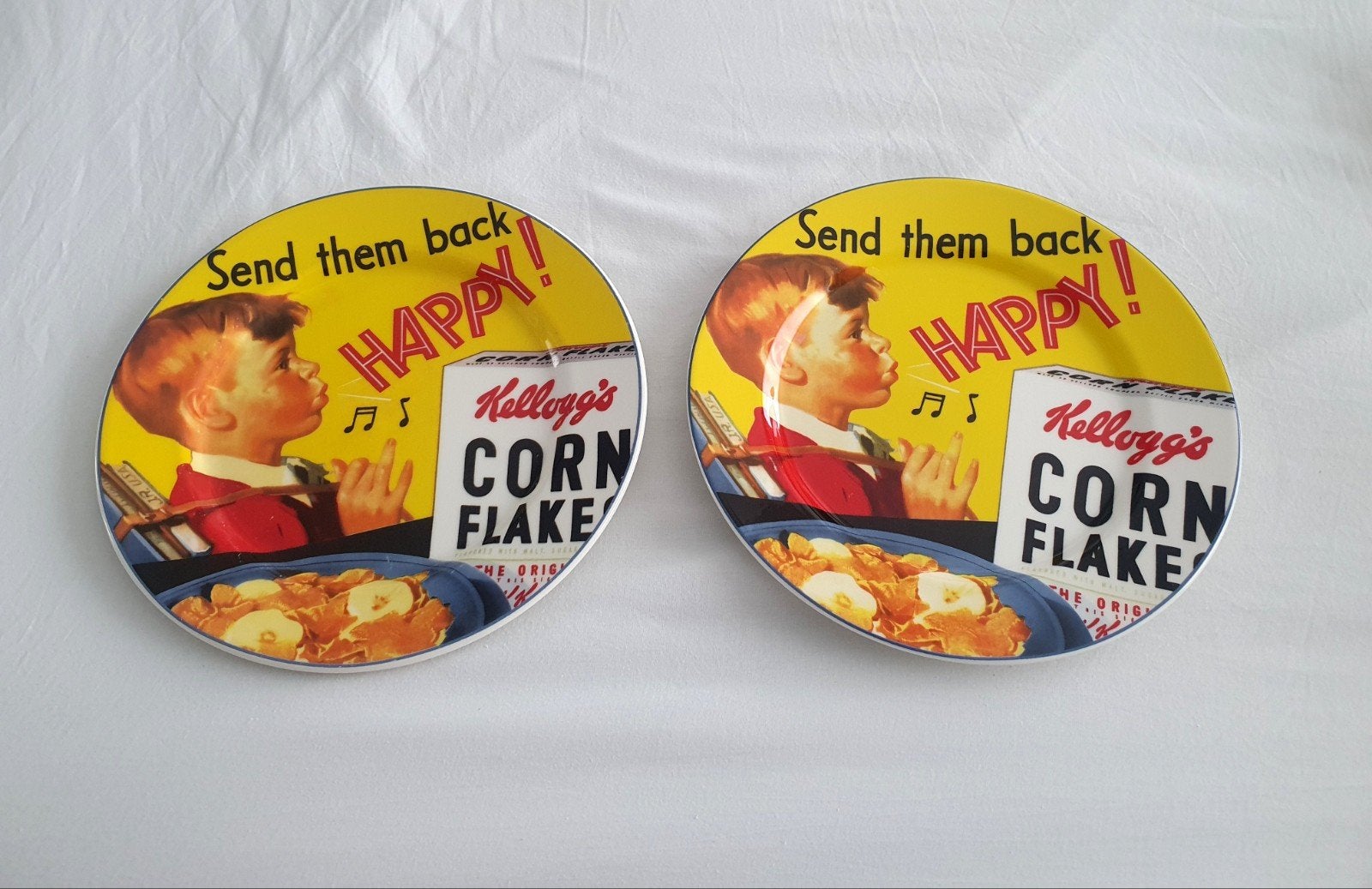 Vintage Kellogg's Corn Flakes grote borden (2 stuks), Ophalen of Verzenden