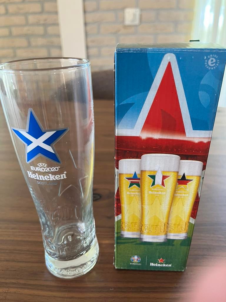 Heineken bierglas Euro2020 Scotland, Ophalen of Verzenden, Nieuw, Bierglas
