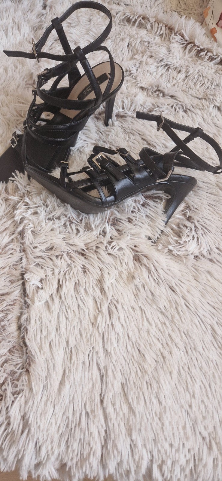 Zwarte Zara Basic Collection Gladiator Maat 39, Zwart, Gedragen, Sandalen of Muiltjes, Zara Basic Collection