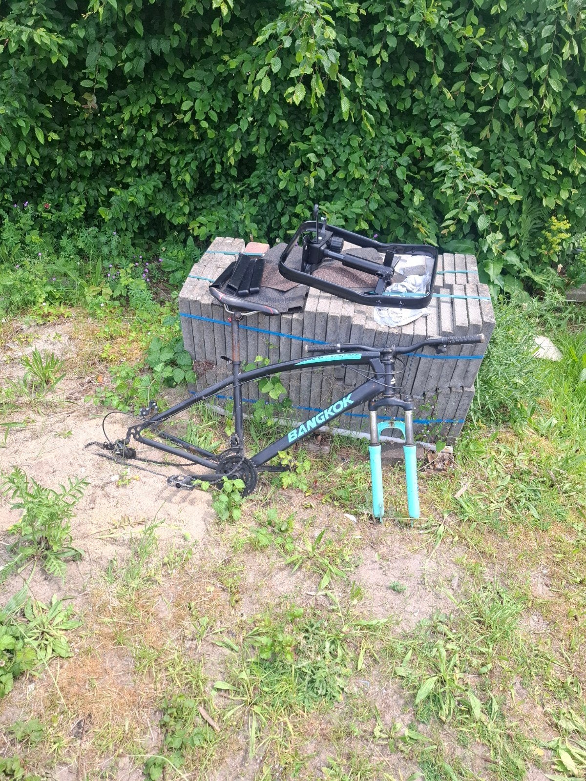 Gratis afhalen: Oud ijzer en fietsframe, Ophalen of Verzenden, Frame