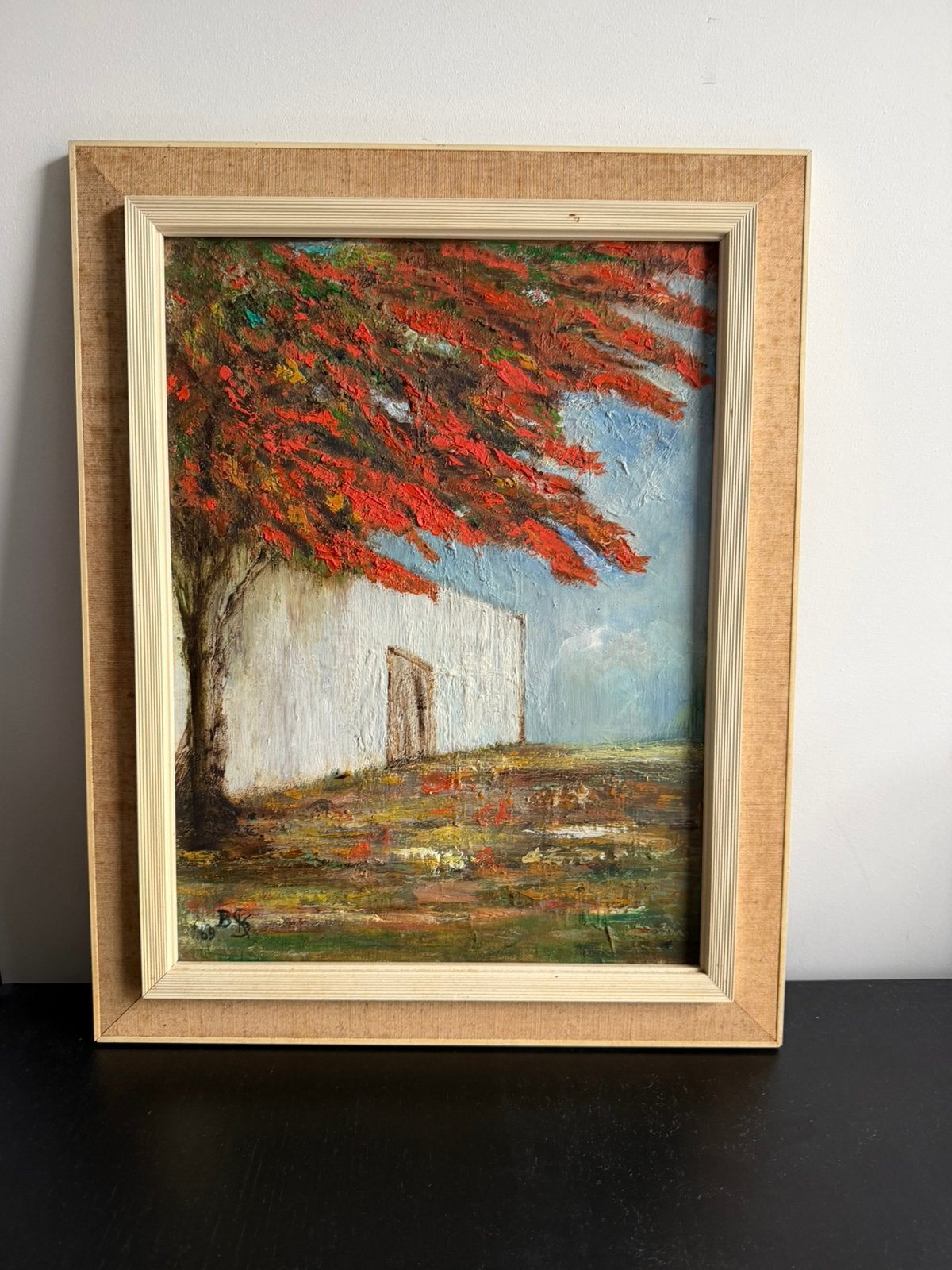 Huis in Indonesië door E.R. Koeckes-Scheffer, Antiek en Kunst, Ophalen, Gesigneerd, Landschap, Doek