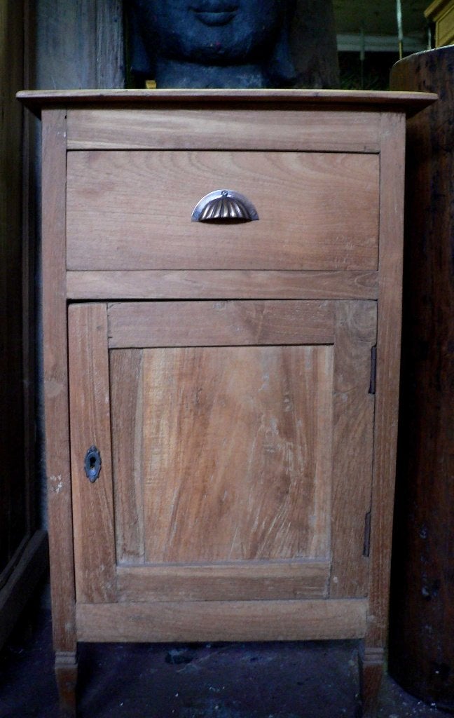 Nachtkastje Teak hout KA3 kast kastje Indonesie landelijk, Antiek en Kunst, Ophalen of Verzenden