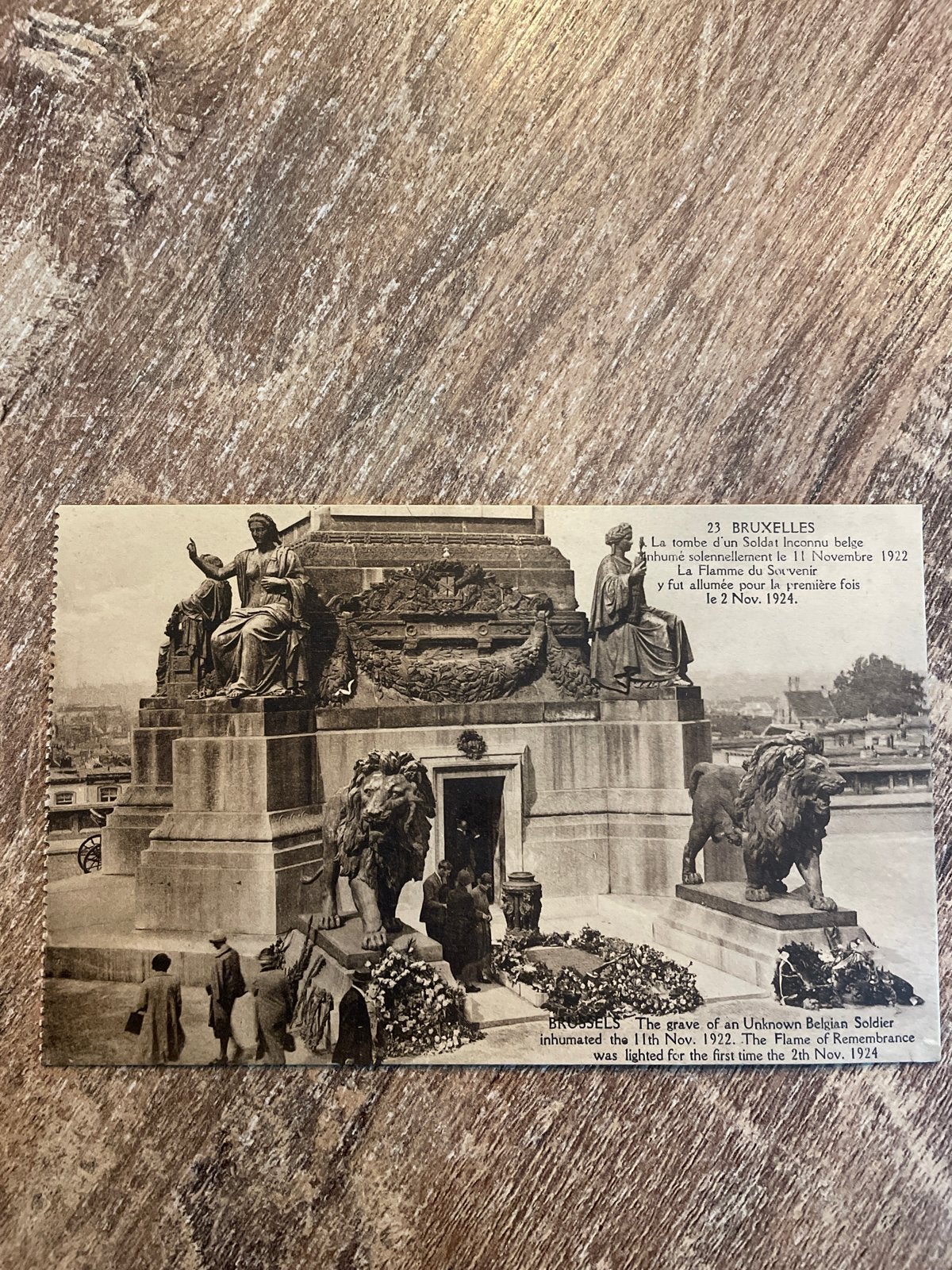 Oude Postkaart: Graf van de Onbekende Soldaat, Brussel, Ophalen of Verzenden, 1920 tot 1940, Gelopen, Brussel (Gewest)