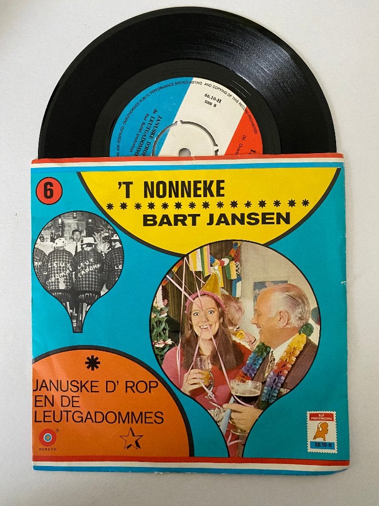 Januske D'rop En De Leutgadommes – 't Nonneke / Bart Jansen, 7 inch, Zo goed als nieuw, Nederlandstalig, Fotohoes