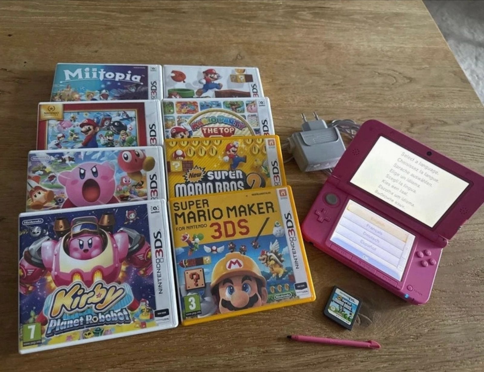 Roze Nintendo 3DS XL met 10 spellen en oplader, Met games, Verzenden, 3DS XL, Zo goed als nieuw