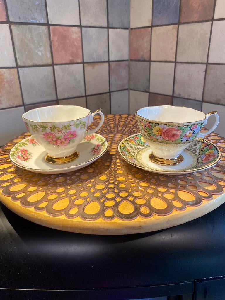 Imperial fine English China,40 kk gold,2 kop en schotels, Ophalen of Verzenden