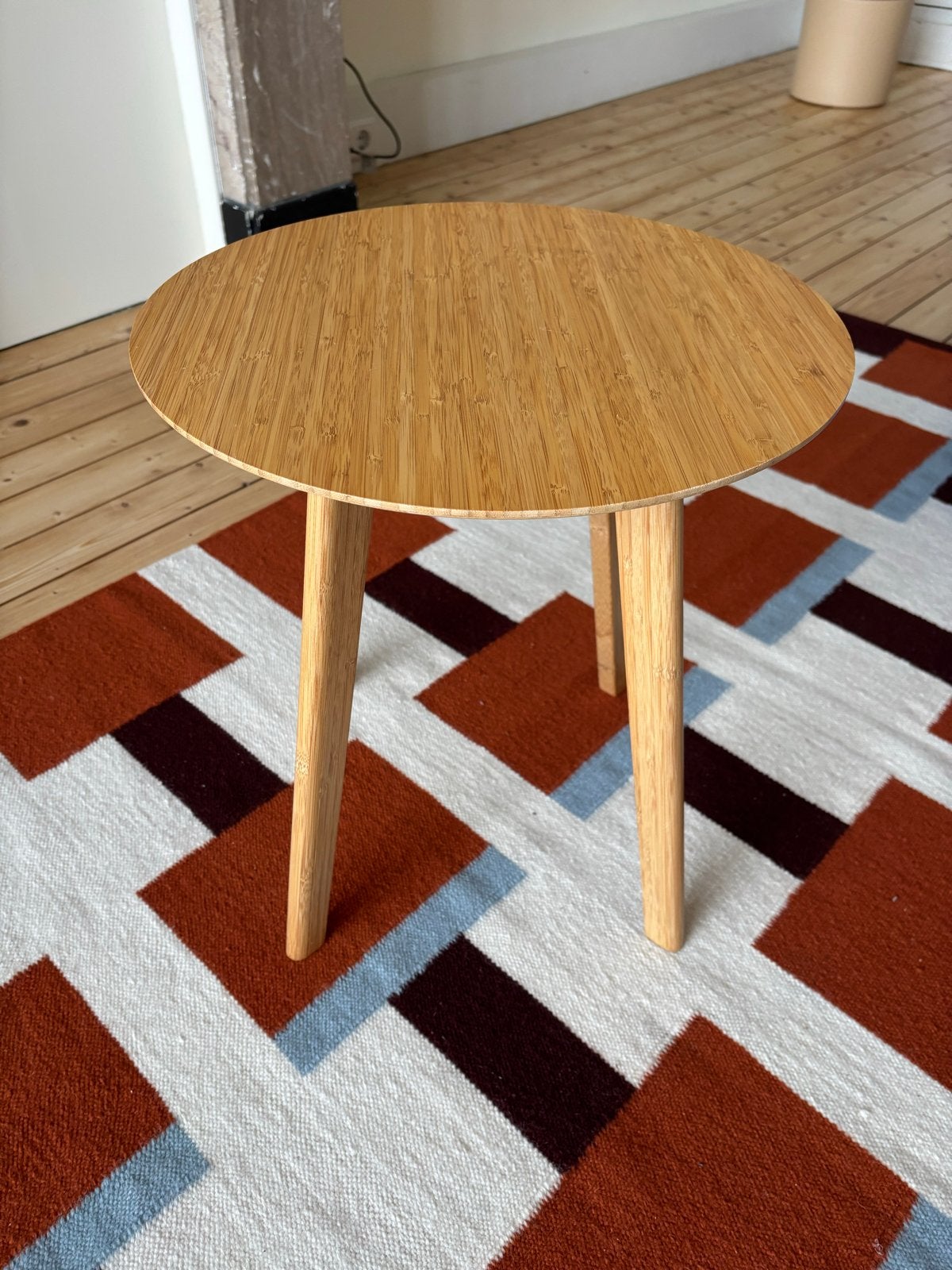 Ikea FINEDE bijzettafel bamboe - Ø40cm, H43cm, Ophalen, Minder dan 45 cm, Minder dan 55 cm, Gebruikt