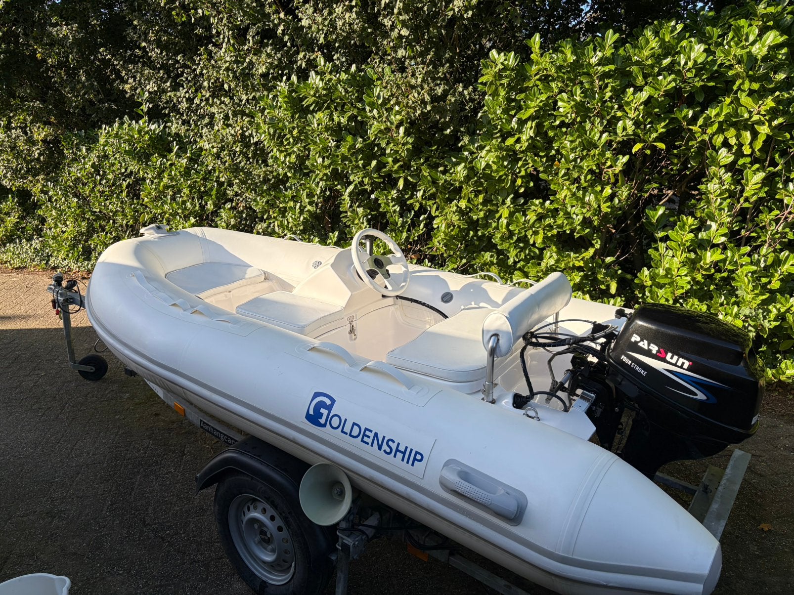 Rib rubberboot 15 pk, Inclusief motor, Ophalen of Verzenden, Zo goed als nieuw, Polyester/glasvezel