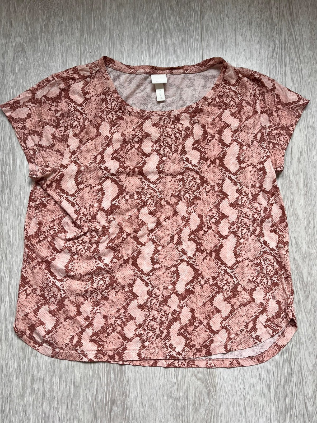 H&M Basics Top met Slangenprint - Maat S, Ophalen, H&M, Meerkleurig, Korte mouw