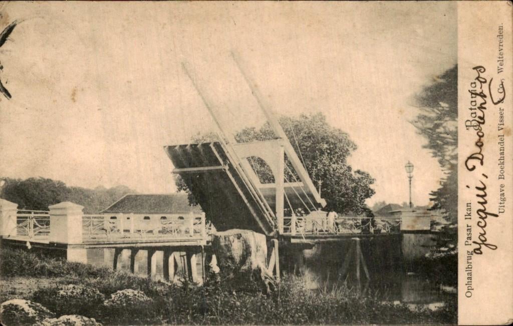 Nederlands Indië - Batavia Ophaalbrug Pasar Ikan, Ophalen of Verzenden, Voor 1920, Ongelopen, Overijssel