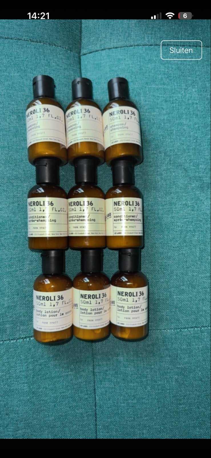 Le Labo Neroli 36 Shampoo, Conditioner & Bodylotion (9x), Ophalen of Verzenden, Nieuw, Overige typen