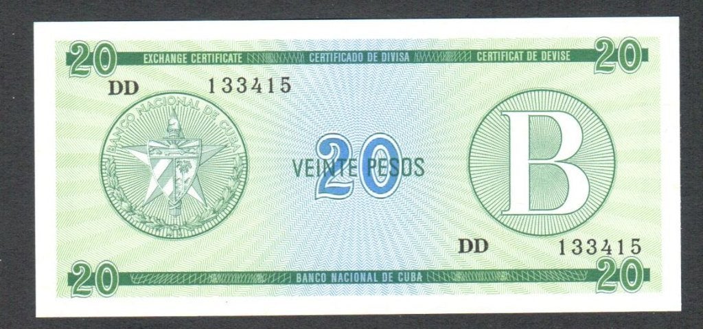 Bankbiljet - Cuba 20 Peso B 1985 UNC, Ophalen of Verzenden, Midden-Amerika, Los biljet
