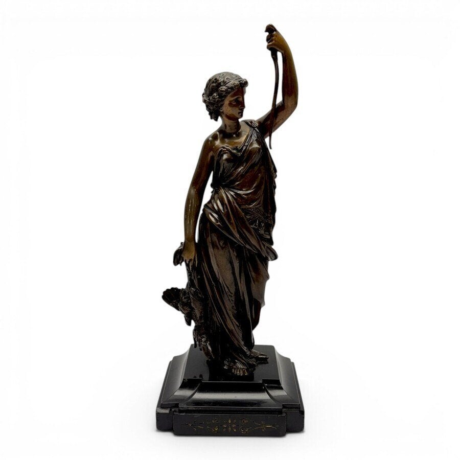 Bronzen beeld, allegorische voorstelling van jacht en oogst, Ophalen of Verzenden, Brons