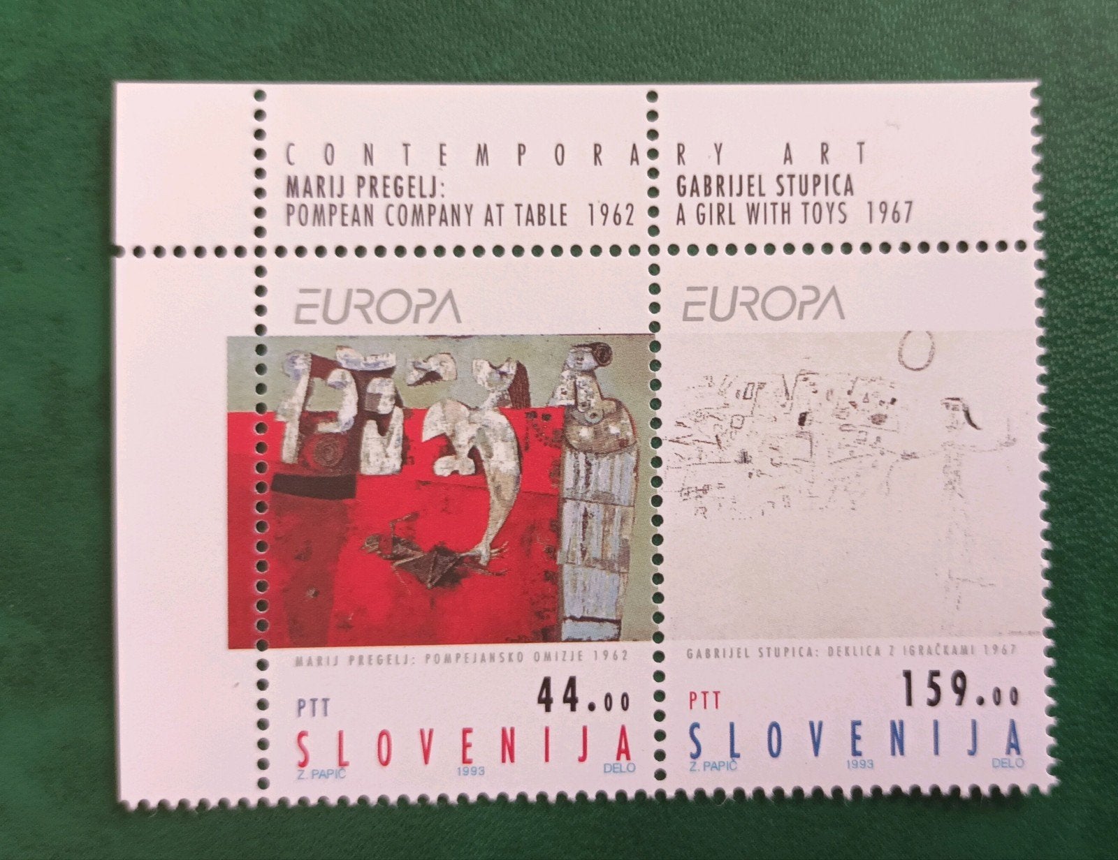 slovenie 1993 pair schilderijen MNH, Verzenden, Overige landen, Postfris