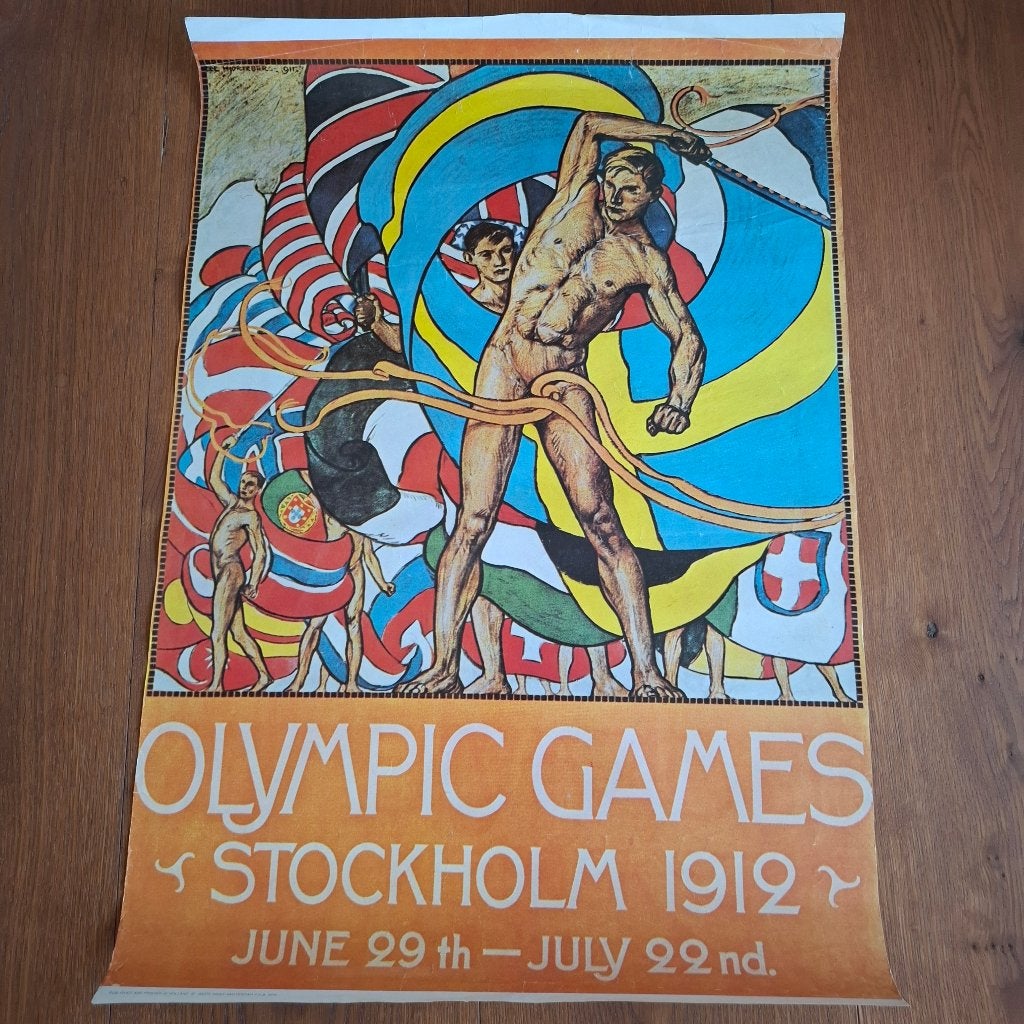 Div. Posters o.a.olympische spelen stockholm 1912, Verzamelen, Ophalen of Verzenden, Sport, A1 t/m A3, Rechthoekig Staand