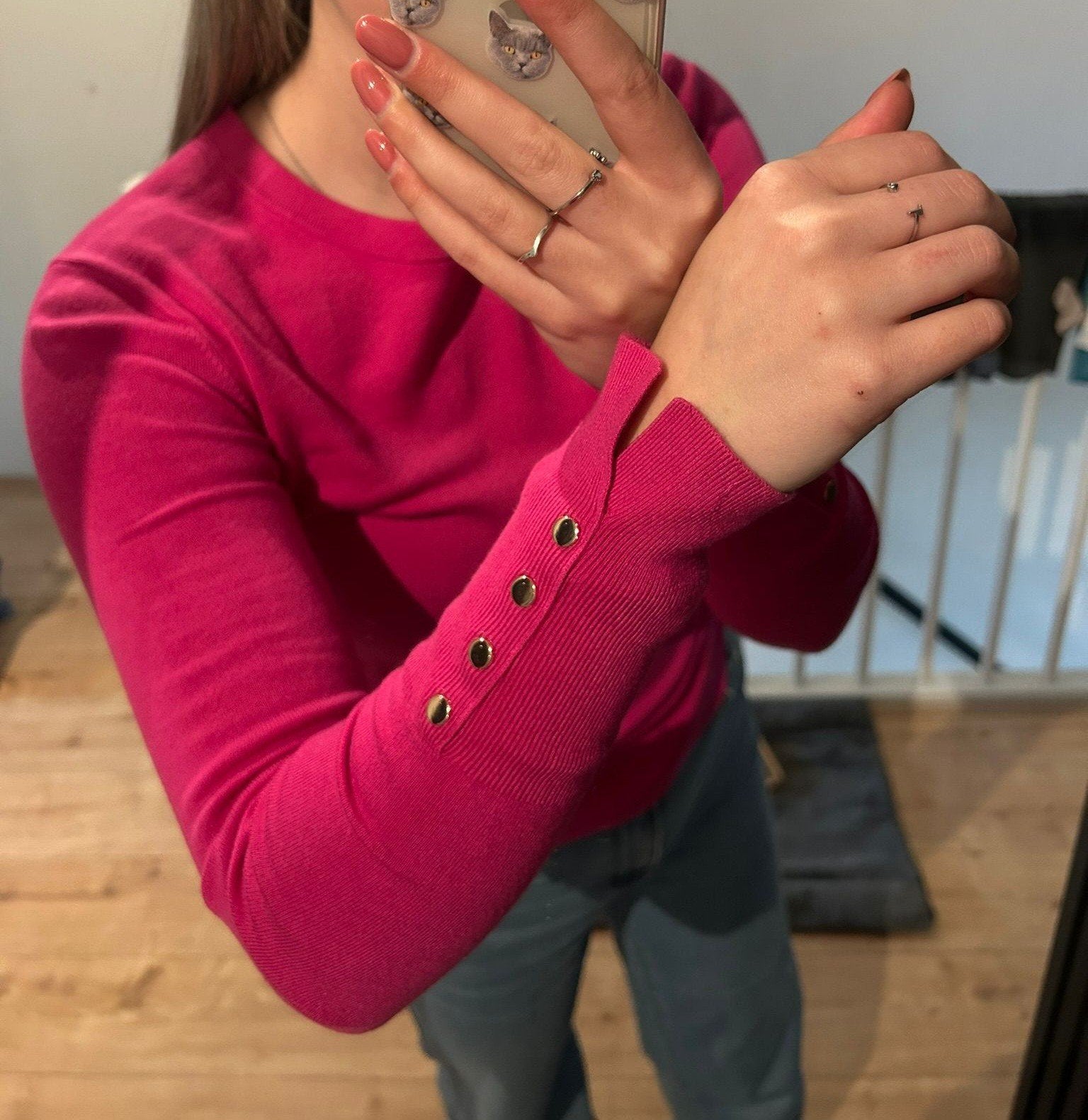 Zara roze trui met knoopjes S, Kleding | Dames, Truien en Vesten, Zara, Ophalen of Verzenden, Zo goed als nieuw, Roze