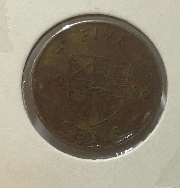5 cedis Ghana 1984, Ophalen of Verzenden