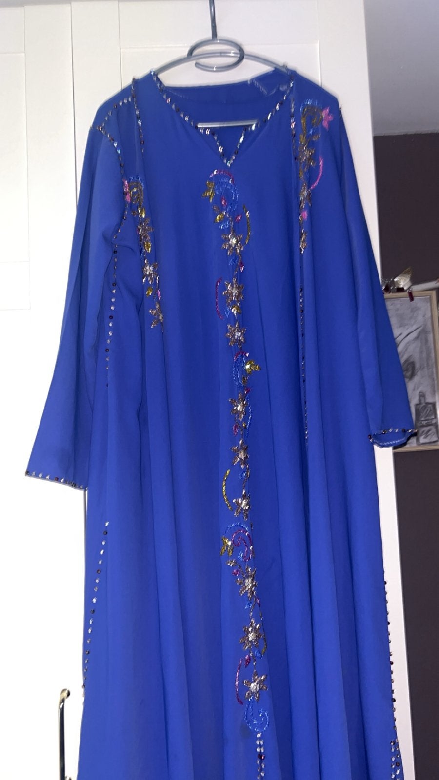 Luxe koningsblauwe kaftan kimono maat L, Ophalen of Verzenden, Zo goed als nieuw, Maat 38/40 (M), Overige typen