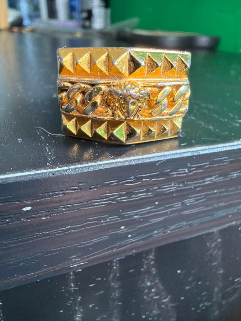 Gouden Versace ring, Ophalen, Overige materialen, Gebruikt, 20 of groter