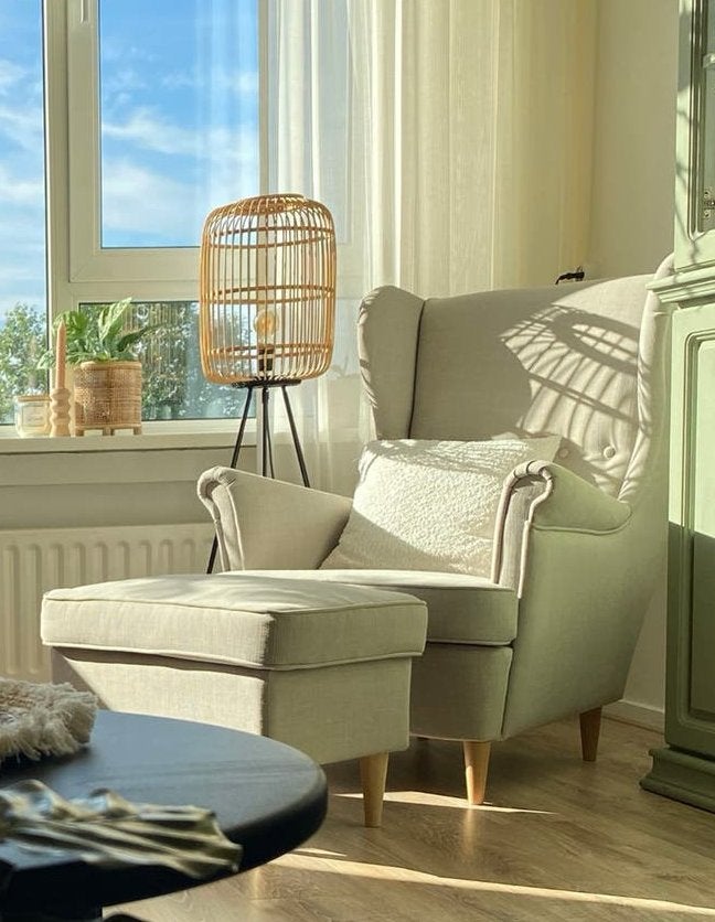 Comfortabele fauteuil met voetenbank, Ophalen, Zo goed als nieuw, Stof, 75 tot 100 cm