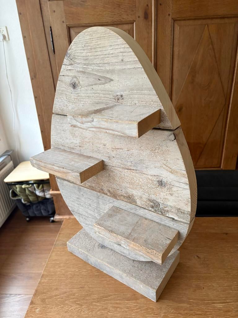 Paasei decoratie steigerhout, Ophalen, Zo goed als nieuw