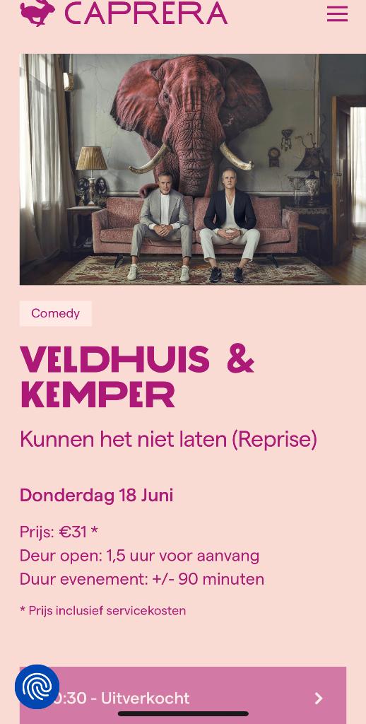 Veldhuis & Kempers 18 juni Caprera Bloemendaal, Eén persoon
