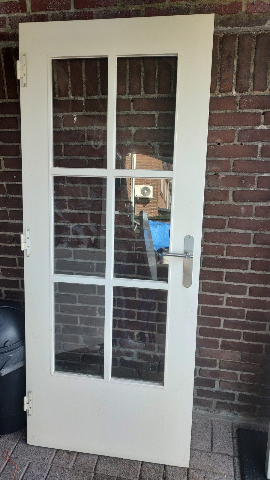 Te Koop Aangeboden Stompe Deur Met Glas, Ophalen, Glas, Binnendeur, 200 tot 215 cm