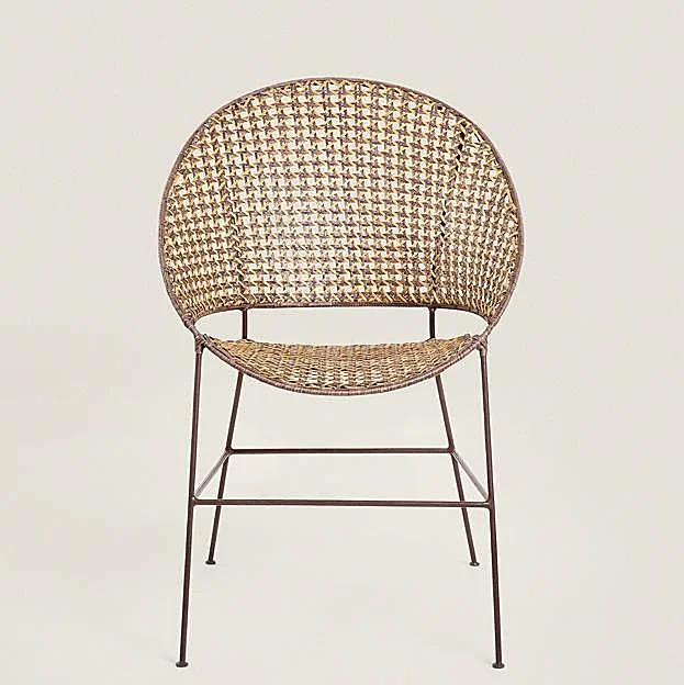 2x zara home rotan stoelen met metalen structuur, Ophalen, Rotan