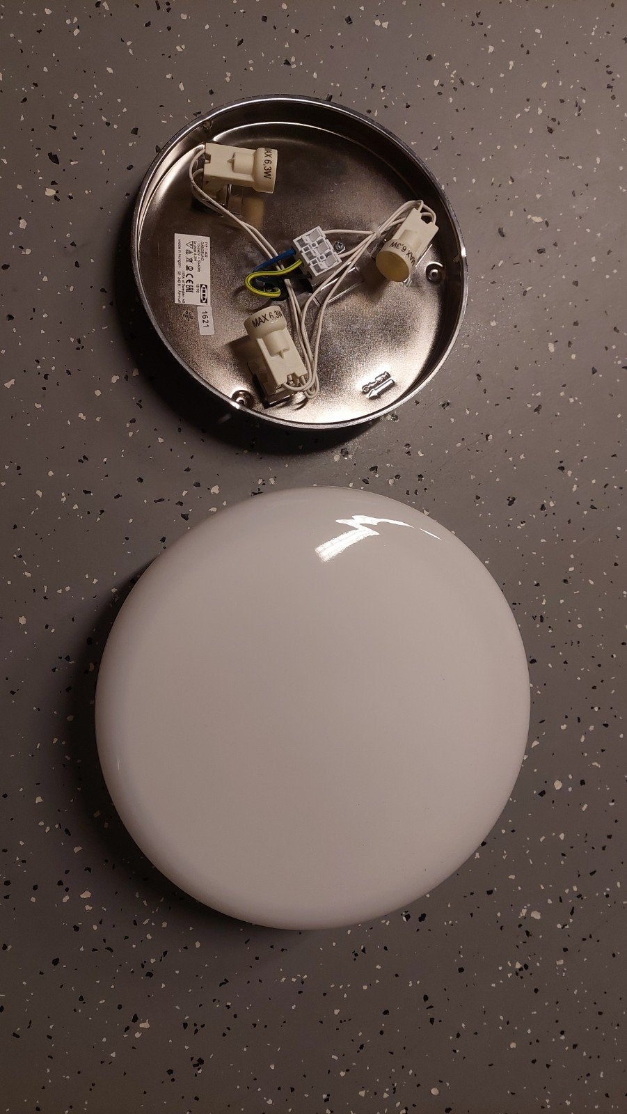 IKEA Gasgrund Plafonnière - Witte Plafondlamp, Gebruikt, E14 (klein), Ophalen of Verzenden, Wit