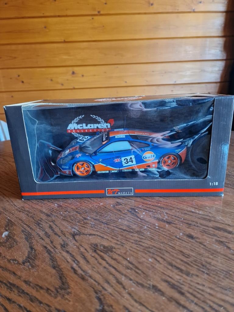 McLaren F1 GTR Gulf #34 UT Models 1:18, Ophalen, Gebruikt, Auto, UT Models