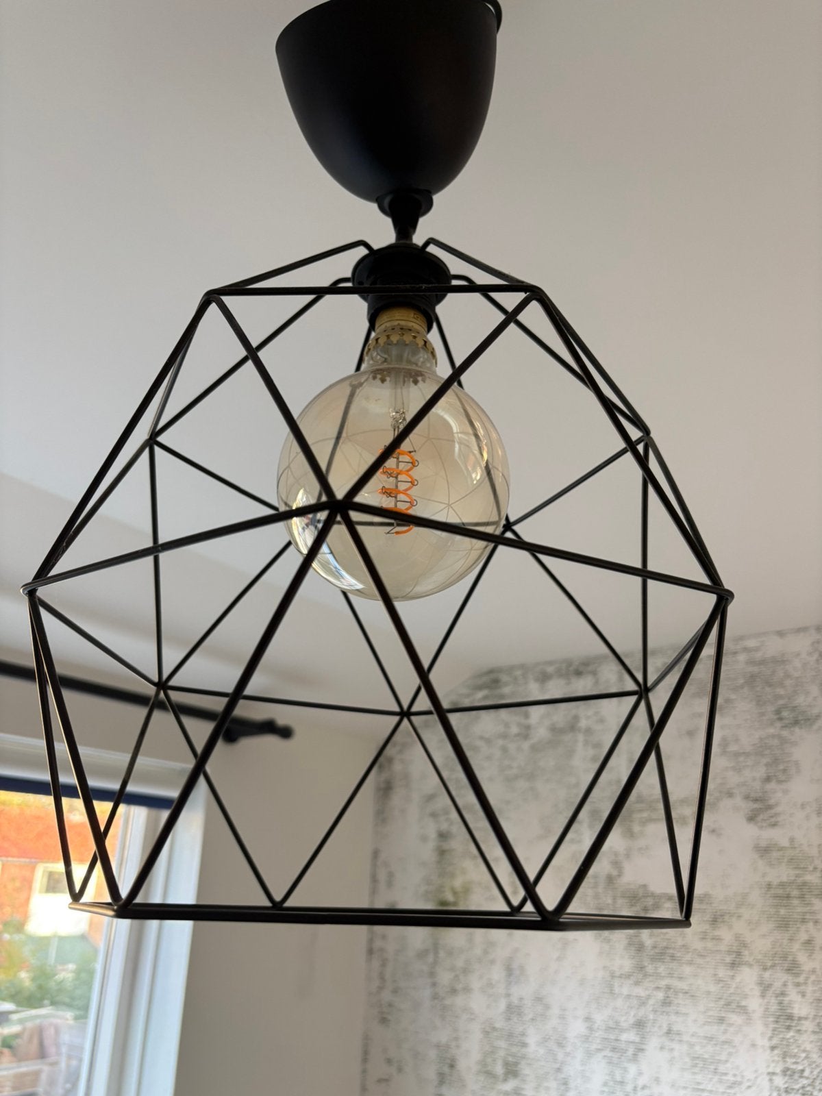 Ikea zwarte hanglamp inclusief bol, Huis en Inrichting, Ophalen, Gebruikt