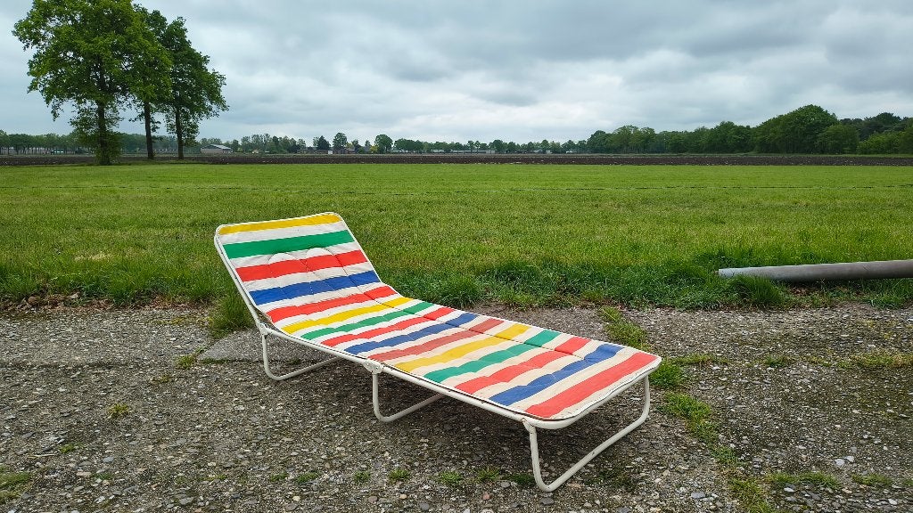Vintage Stretcher - Kleurrijk en Inklapbaar, Tuin en Terras, Ligbedden, Ophalen, Gebruikt, Onbekend@voorbeeld.com, Onbekend