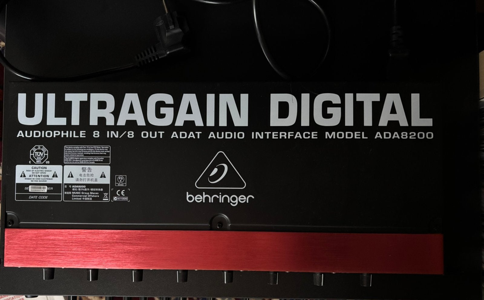 Behringer Ultragain Digital ADA8200 ADAT, Ophalen of Verzenden, Zo goed als nieuw