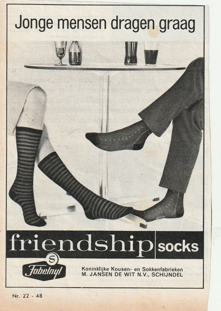 retro reclame 1962 Fabelta sokken kousen Schijndel, Verzenden, Overige typen