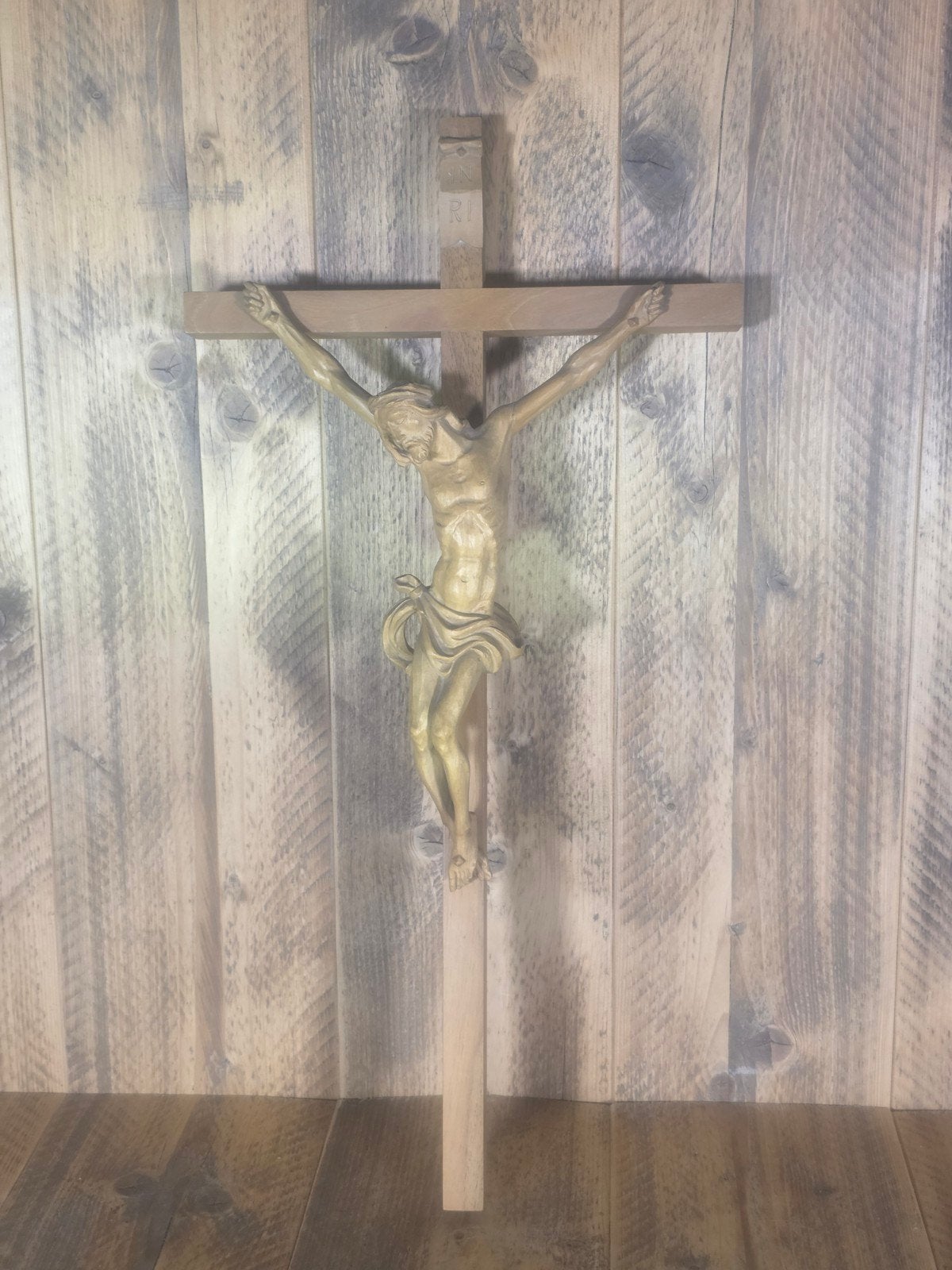 massief houten handgemaakt Christusbeeld, Ophalen of Verzenden