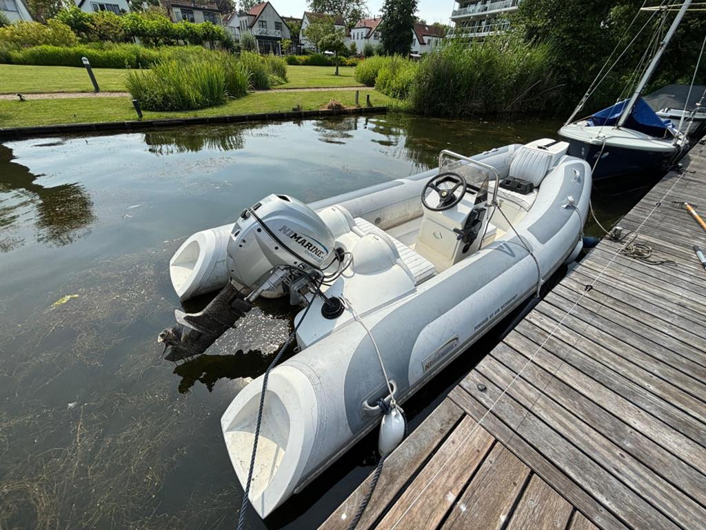 Nimarine 410 RIB-HY 2003 15pk 4-takt | Elektrische start, Watersport en Boten, Rubberboten, Ophalen, Buitenboordmotor, Nimarine
