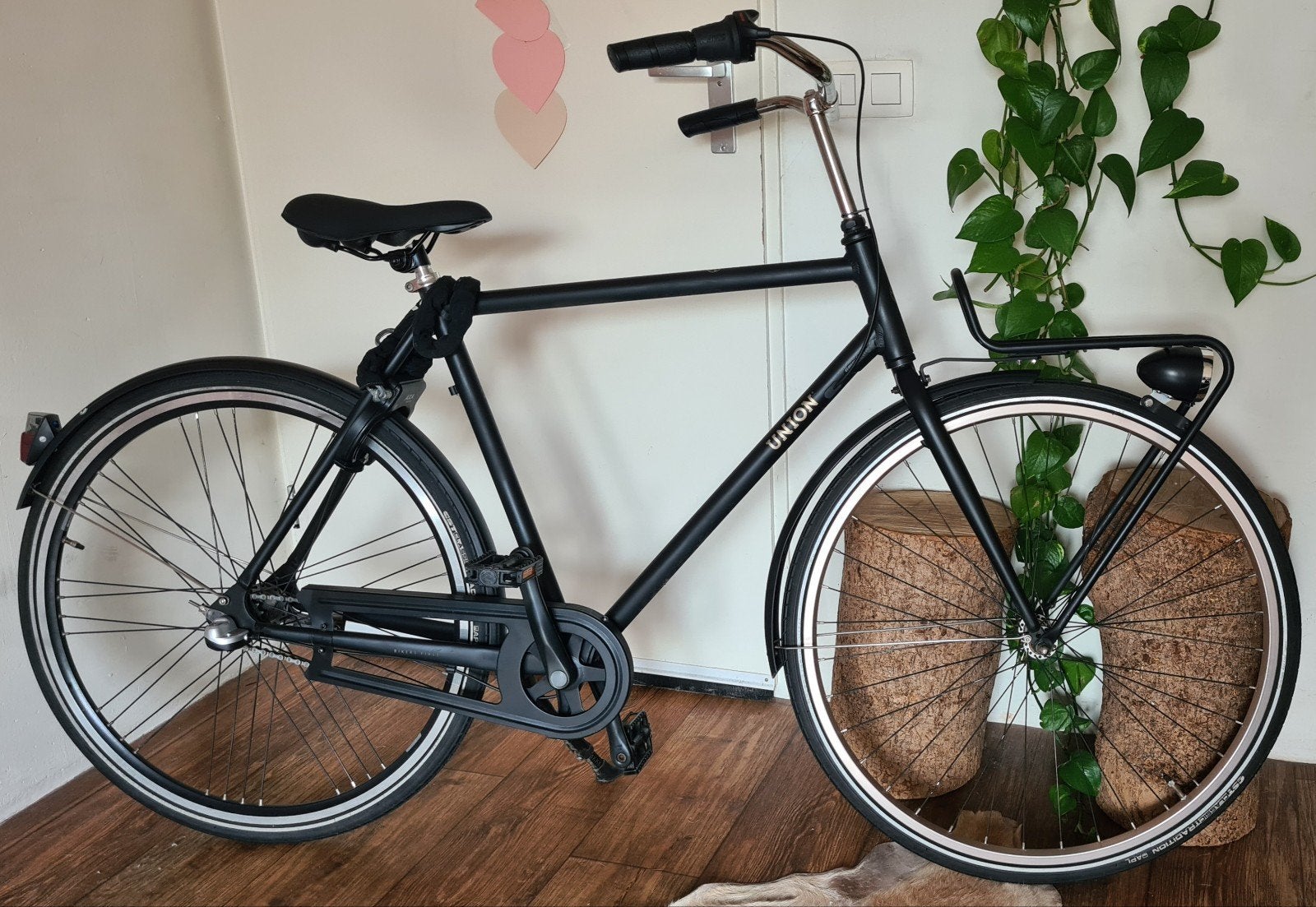 Matzwarte UNION type FLOW Herenfiets || Nexus 3-speed, Terugtraprem, Versnellingen, Zo goed als nieuw, 57 tot 61 cm