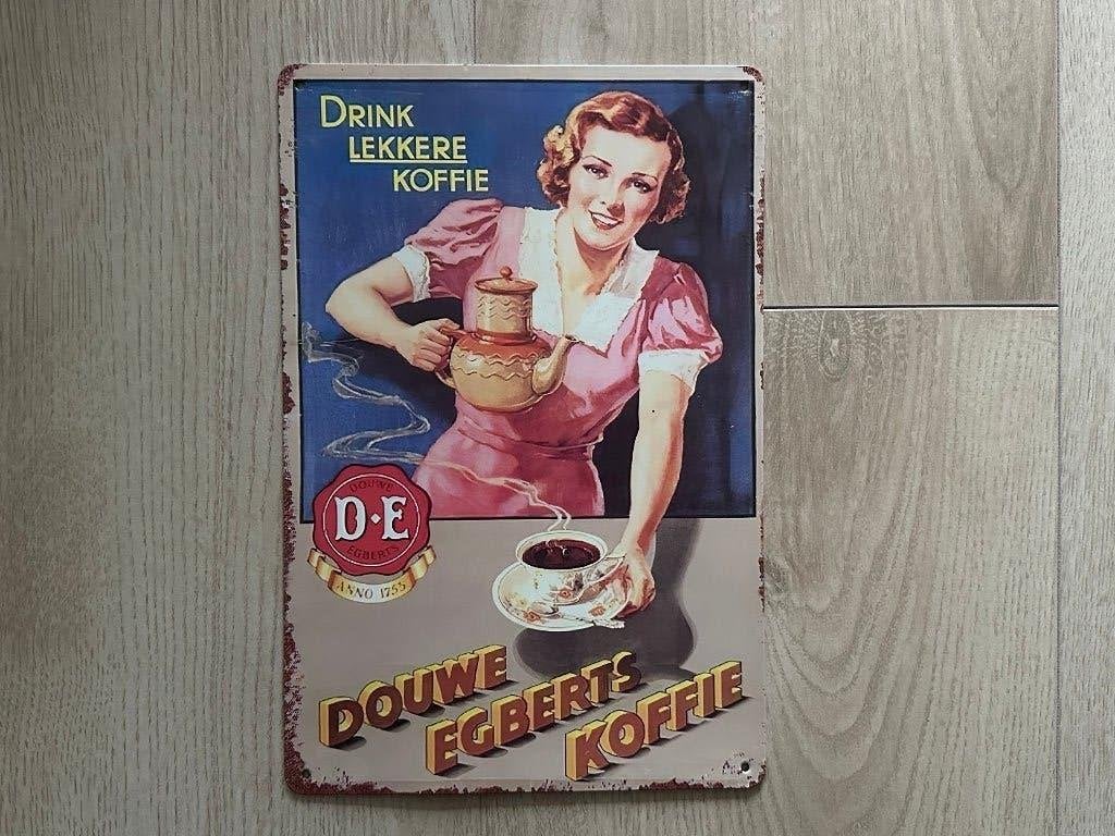 Reclamebord Douwe Egberts - Lekkere koffie 20x30, Ophalen of Verzenden, Zo goed als nieuw, Reclamebord