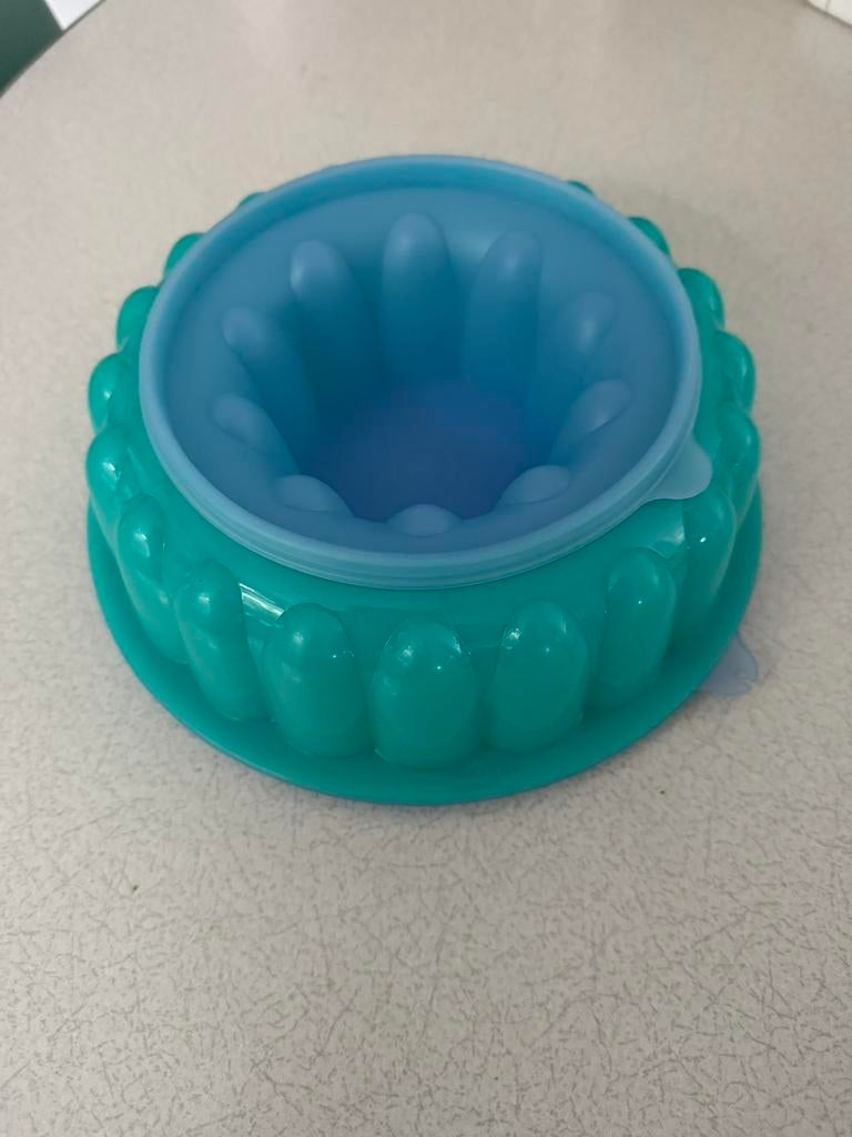 Tupperware Vliegende schotel puddingvorm tulband, Ophalen of Verzenden, Zo goed als nieuw, Groen, Overige typen