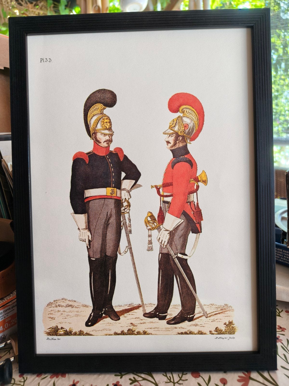 Historische militaire uniformen print - ingelijst, Ophalen of Verzenden, Landmacht, Nederland, Foto of Poster