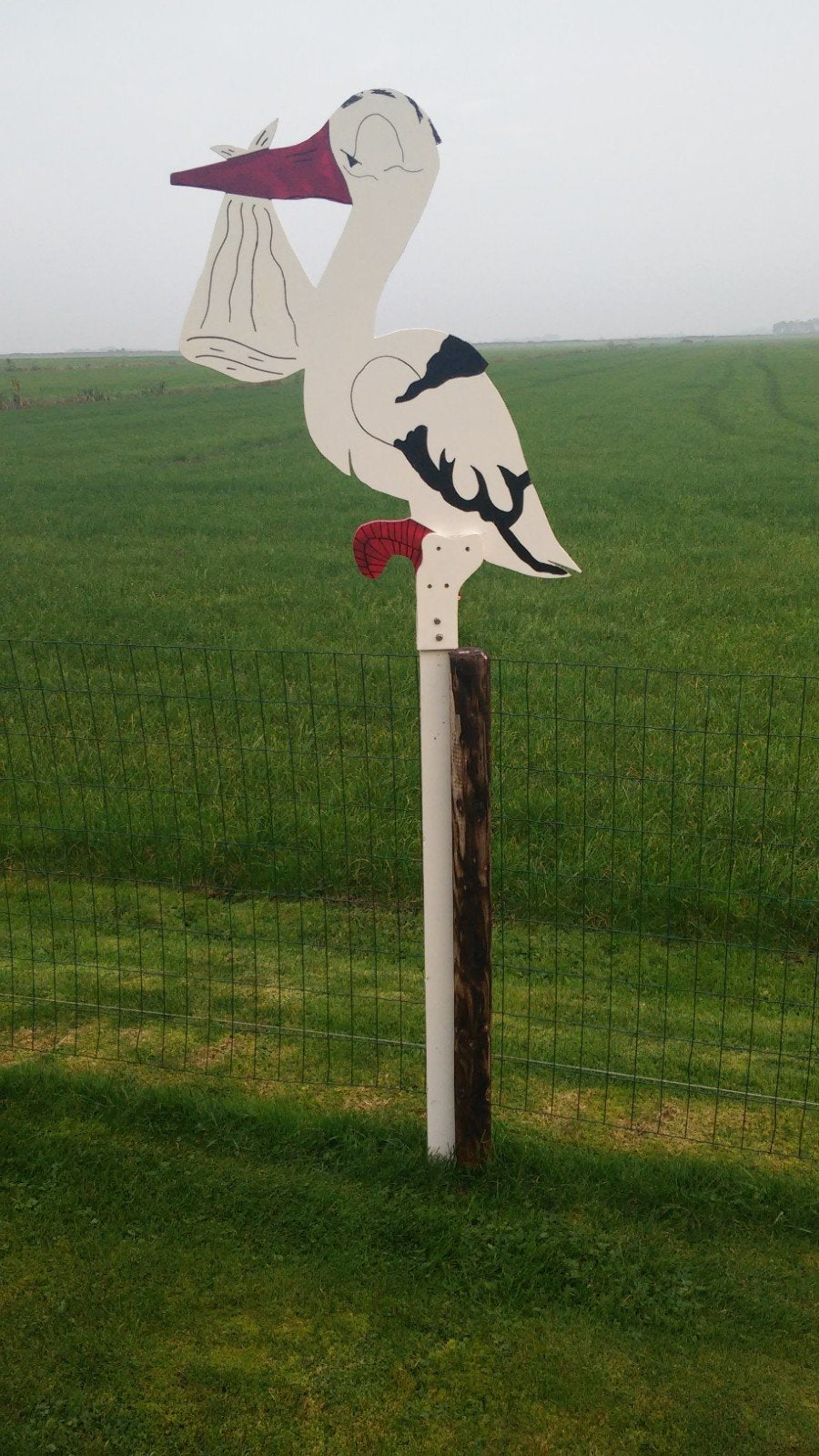 Ooievaar geboortebord te huur, Ophalen