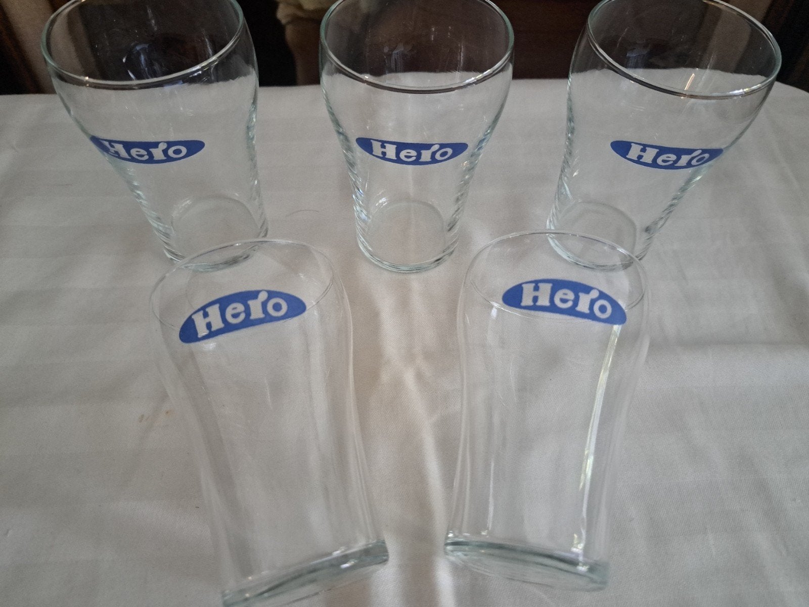 5 Hero glazen limonadeglazen, Verzamelen, Ophalen of Verzenden
