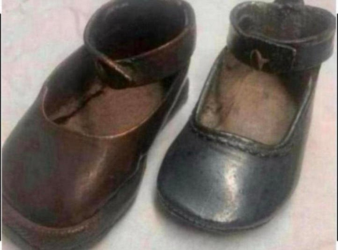 Vintage Verzilverde bronzen baby schoentje jaren ‘60 uniek, Antiek en Kunst, Ophalen of Verzenden, Brons